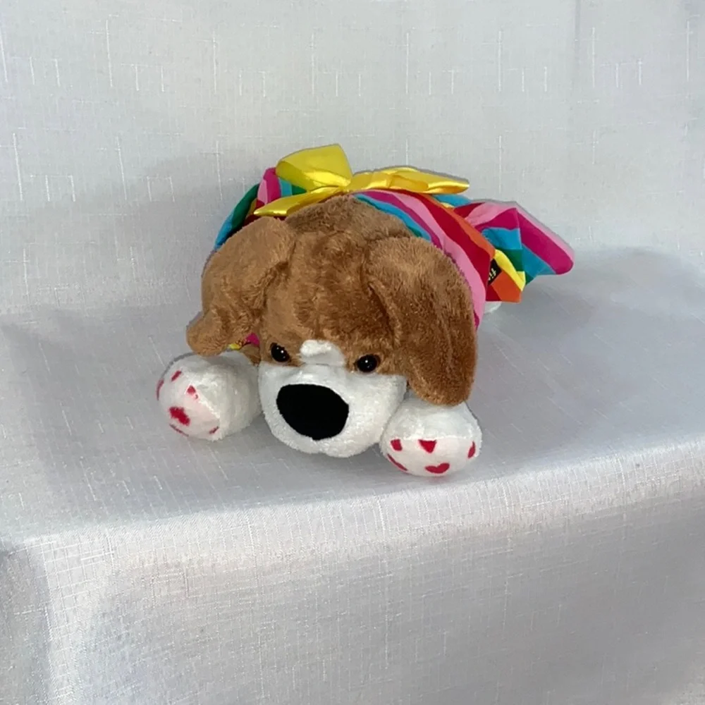 731 10/$50🏄🏻‍♀️ NEW! Small Rainbow Striped Pet Dog Dress with Yellow Bow